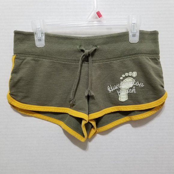 Hollister shorts XS Huntington Beach footprint spellout track booty Match Wear
